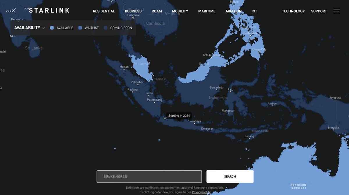 "Layanan internet Starlink untuk pelanggan baru di Indonesia dihentikan sementara akibat kapasitas jaringan yang penuh. (Dok. Ist)"