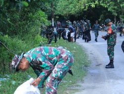 Jalankan Instruksi Prabowo, Wadanrindam XV/Pattimura Pimpin Aksi Bersih Lingkungan di Pulau Ambon